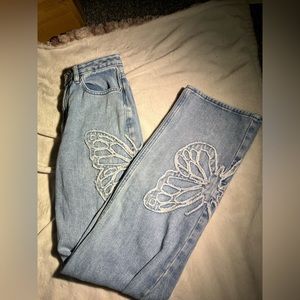 Pacsun Butterfly Patch 90s Boyfriend Jeans